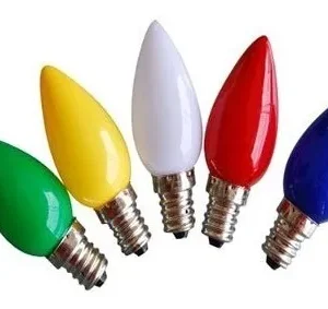 BOMBILLO CANDELABRO E12 COLORES