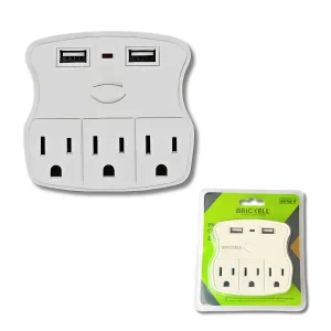 ENCHUFE TRIPLE CON 2 USB 5V - 15A RETIE