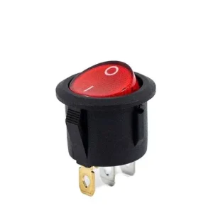 SWITCH ON-OFF 3 PINES LUMINOSO ROJO 10A