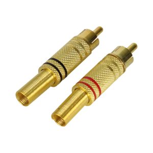 PLUG RCA METALICO DORADO