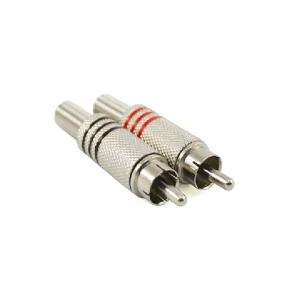 PLUG RCA METALICO PLATEADO