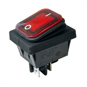SWITCH ON-OFF 4 PINES LUMINOSO ROJO IP65 - 16A