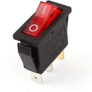 SWITCH ON-OFF 3 PINES LUMINOSO ROJO 10A